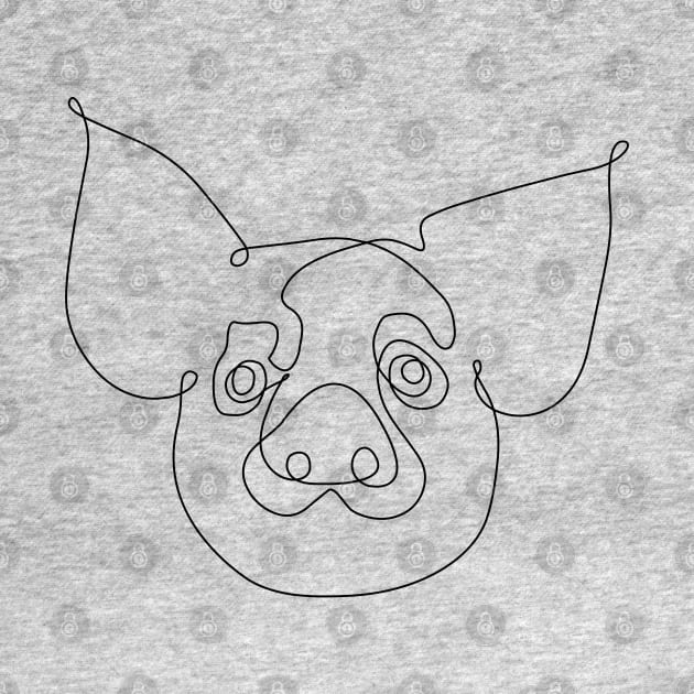 One Line Pig by huebucket